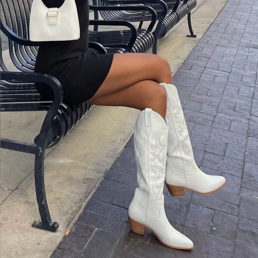Princess Polly White BILLINI URSON WHITE Cowboy Western Boots